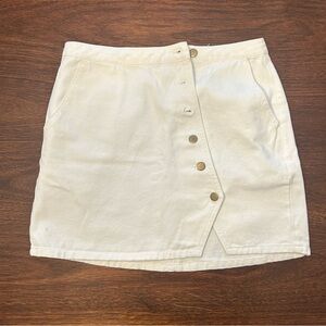Honey Belle Cream Button-Front Mini Skirt